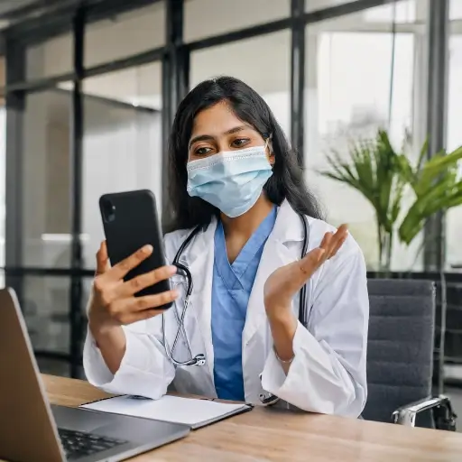 Smiling nurse with a tablet ready to start home care