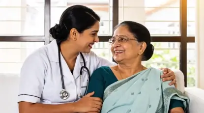 Patient recovering at home after hospital discharge